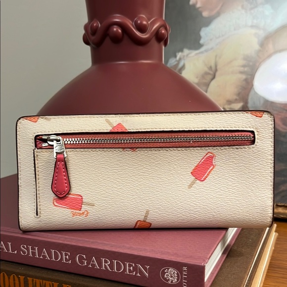 Coach Slim Cream Wallet with Pink and Orange Popsicle Design - Picture 3 of 10